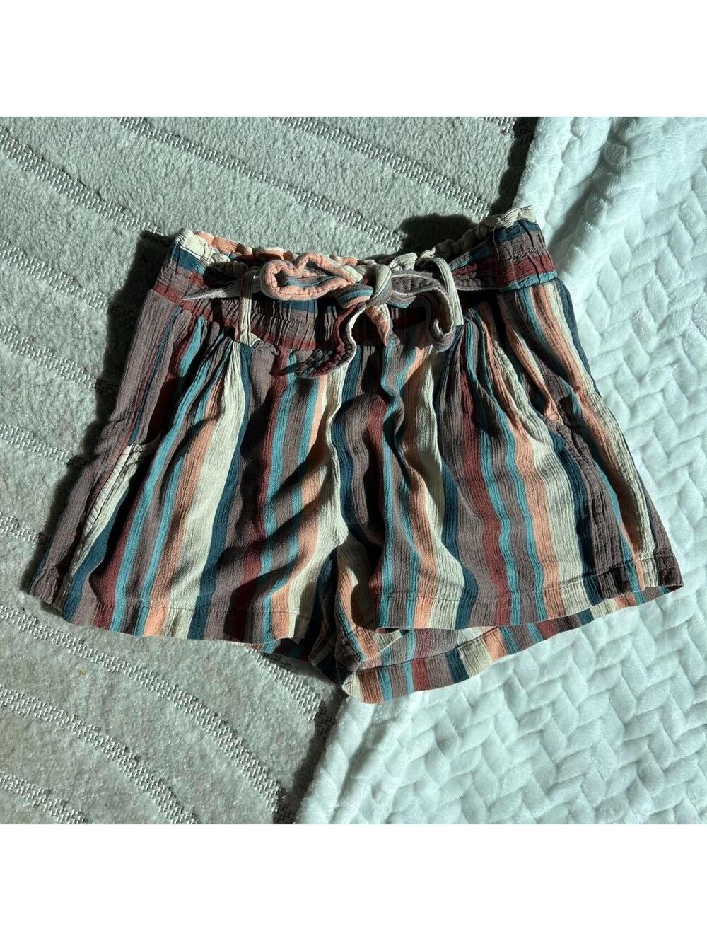 Jolt multi-colored horizontal striped shorts #stripes #summer